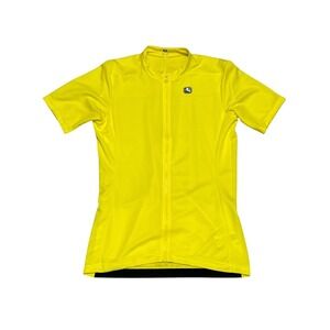 Giordana Yellow Lightweight Cycling Short Sleeve Three Pockets Jersey Size L